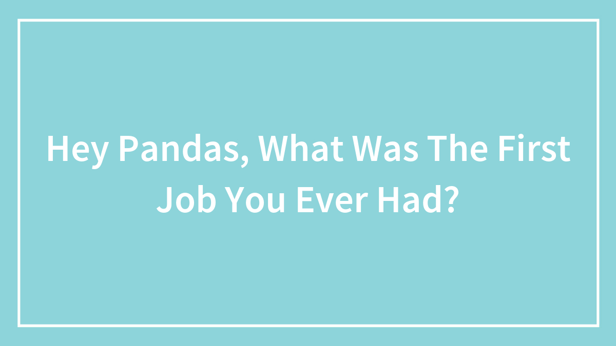 Hey Pandas, What Was The First Job You Ever Had?