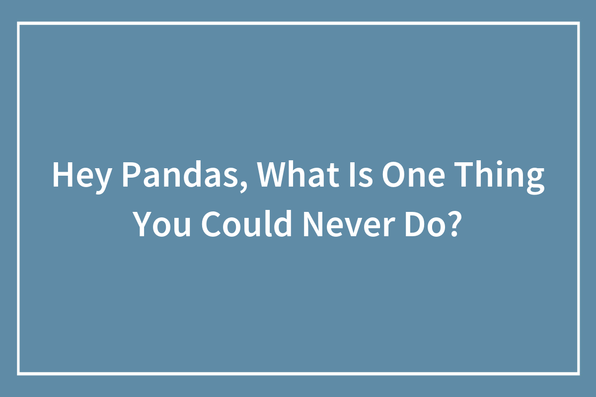 Hey Pandas, What Is One Thing You Could Never Do? | Bored Panda