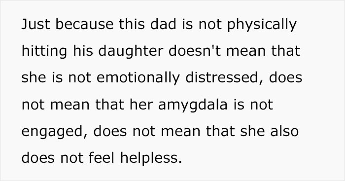 “She is forced to do what she would never do herself”: the guy criticizes the way dad disciplines his daughter, and calls it emotional abuse