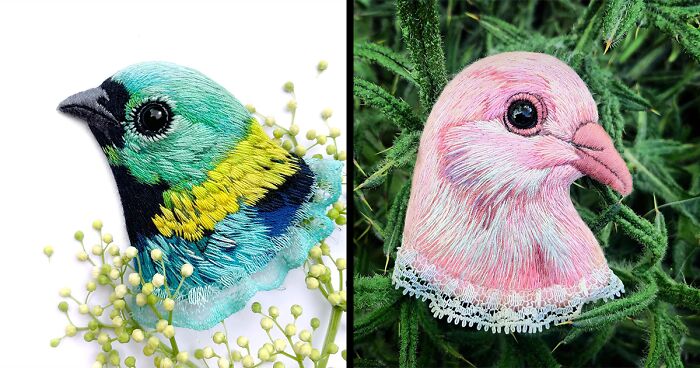 40 Embroidered Brooches By This Artist That You Might Confuse With Real Birds (New Pics)