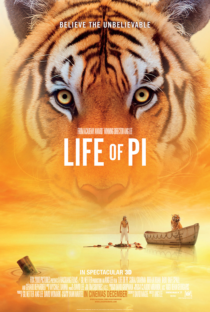 Movie poster for "Life Of Pi"