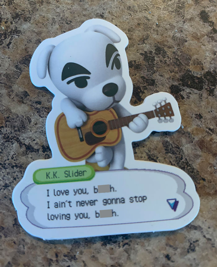 Wife Bought Animal Crossing Stickers For The Kid. This Was One Of Them