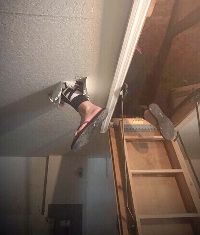 Wife Wanted To Get Down Our Christmas Tree From The Attic. I Told Her Not To Step On The Drywall. She Later Admitted That She Didn’t Know What Drywall Was
