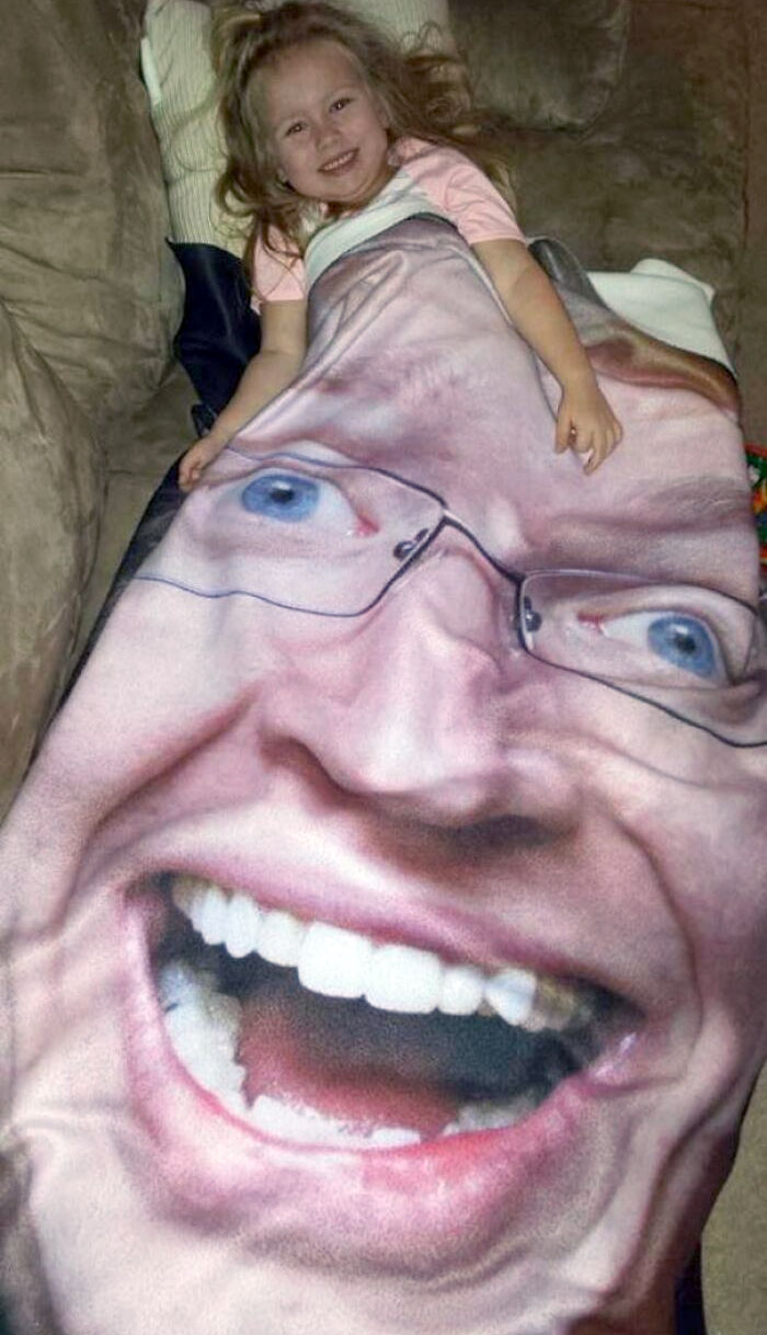 My Friend Got His Niece A Blanket With His Picture For Her Birthday