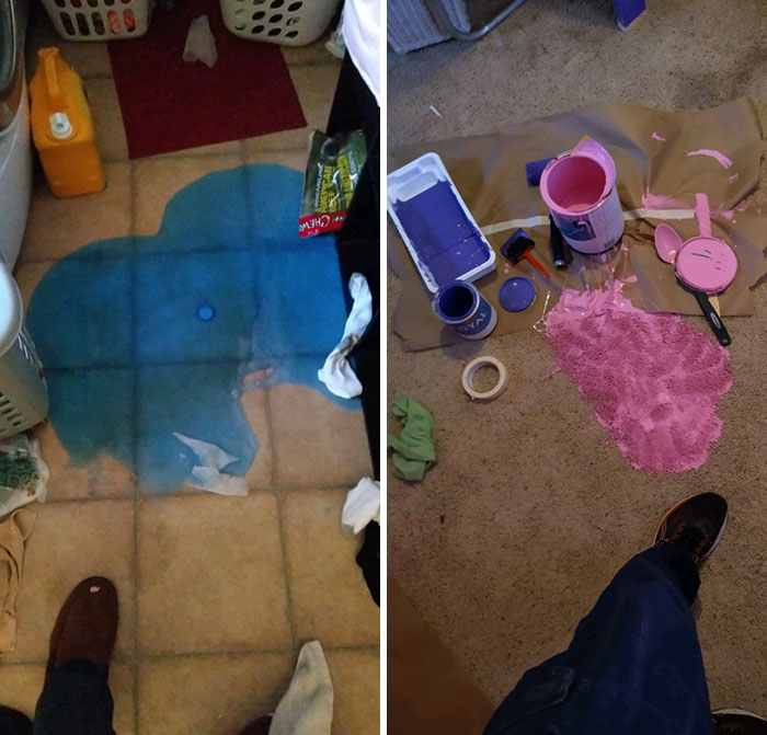 I Spilled The Detergent. 2 Hours Later, She Spilled The Paint. It's Going To Be A Quiet Night I Think