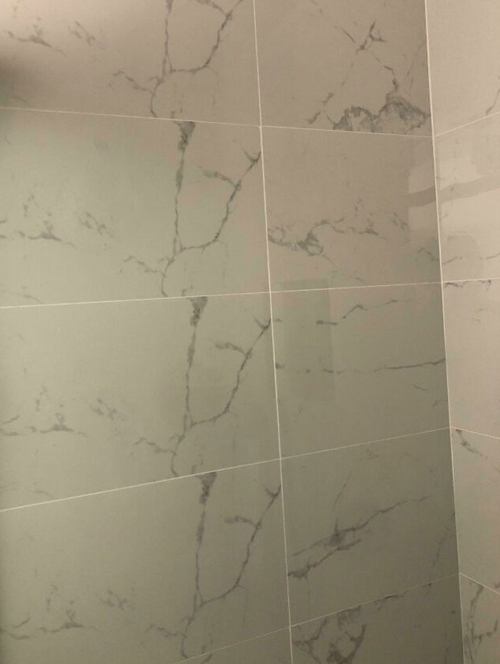 Bathroom Renovation, The Man That Put The Tiles In The Shower Managed To Put The Same 4 Tiles Next To Each Other