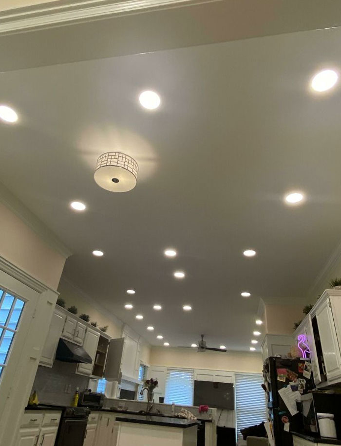 The Family I Work For Just Renovated Their Home And This Was The Can Light Configuration They Ended Up With That I Get To Be Annoyed By Every Day