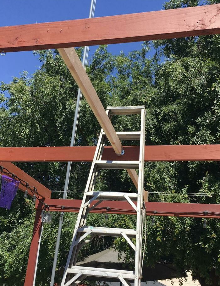Brother-In-Law Repairing His Awning