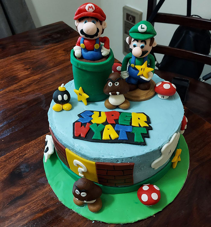 My Little Brother Is Obsessed With Mario, Today Is His Birthday And My Mother Made This