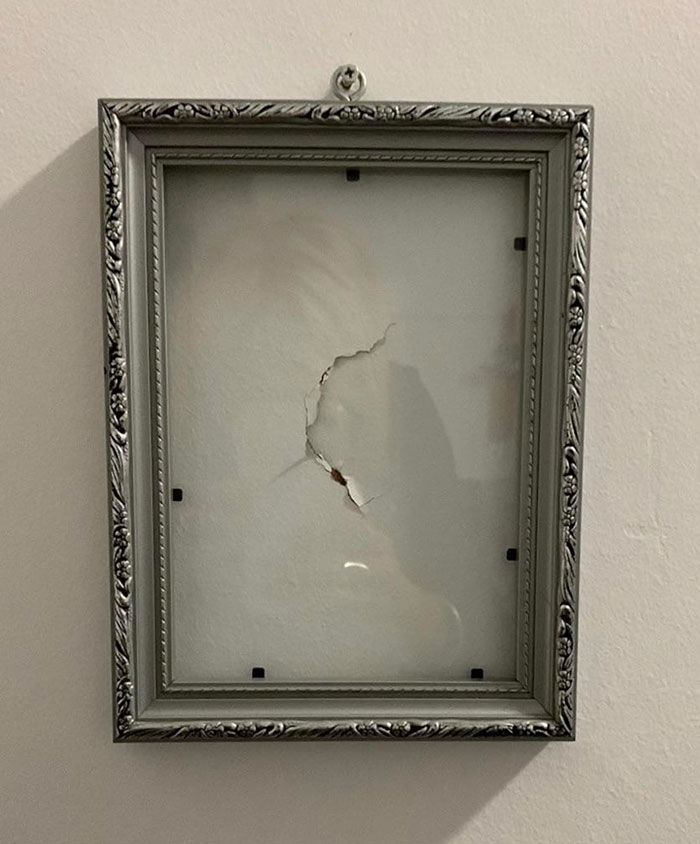 My Brother Punched A Hole In The Wall So My Mum Framed It