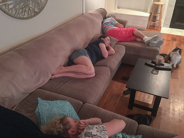 My Wife Loves To Take A Nap Whenever Possible. Her Mom And Grandma Came To Town To Visit And Now I Can See Where She Gets It From