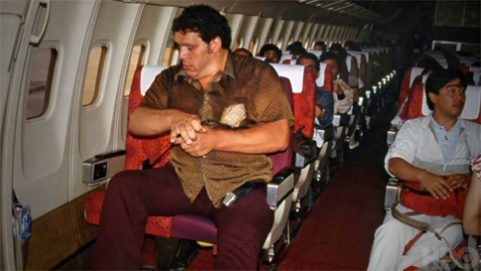 André The Giant On A Plane Traveling To Japan, 1980