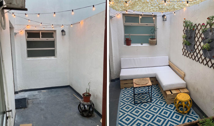 Small Patio On A Budget. Before And After