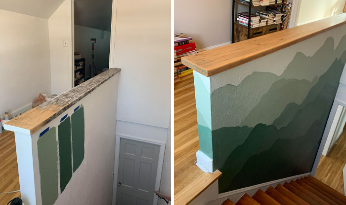 Stairwell Makeover Before & After