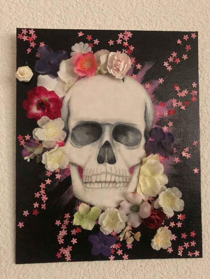 Skull And Flowers