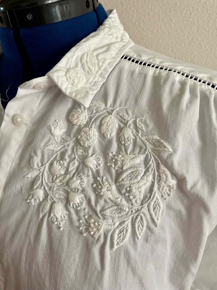 White On White Embroidered Blouse.