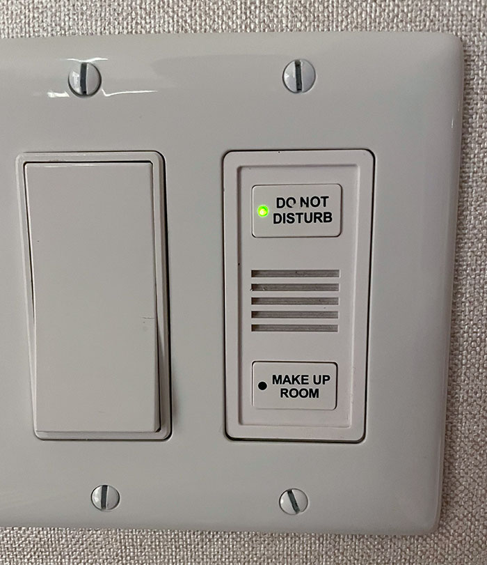 My Hotel Room Has A Do Not Disturb Button Instead Of A Hangtag
