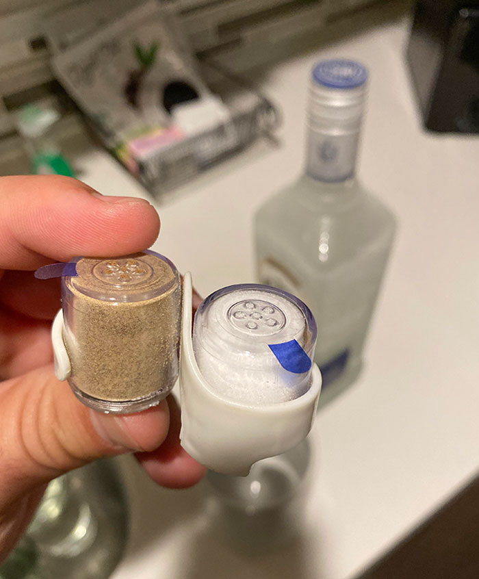These Little Salt And Pepper Shakers That Are Supplied With My Hotel Room