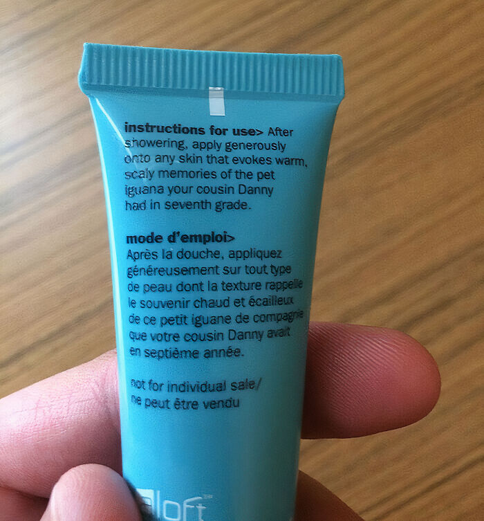 This Was On A Lotion They Provide At My Hotel