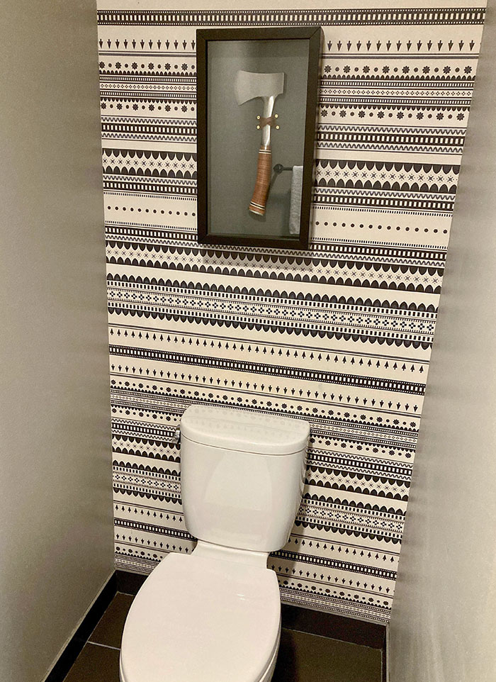 The Hotel I’m Staying At Has A Hatchet Above The Toilet