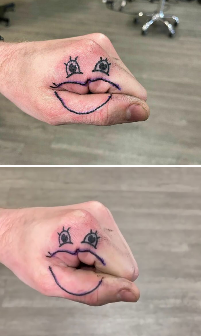 Remember Drawing Faces On Your Hand As A Kid? Now It’s Permanent. Modeled After Cartman's JLo From South Park, Had A Blast Doing This One