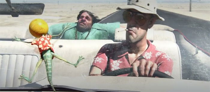 In 2011's Rango Starring Johnny Depp, Rango Slams Into "Hunter S. Thompson's" Windshield. Depp Portrayed Thompson In 1998's Fear And Loathing In Las Vegas. Hunter's Only Line In The Movie Is, "There's Another One," Possibly Referring To The Bats He Hallucinates In Fear And Loathing In Las Vegas
