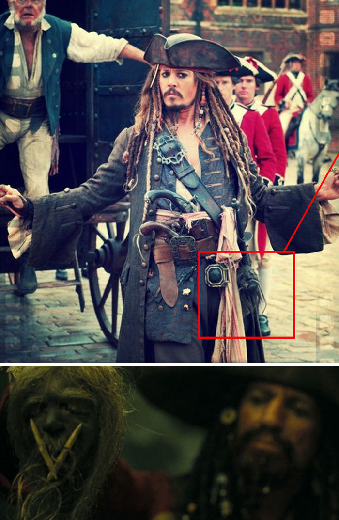 In POTC: On Stranger Tides (2011), Jack Has His Mother's Shrunken Head Tied To His Belt. It First Appeared In At World's End (2007)