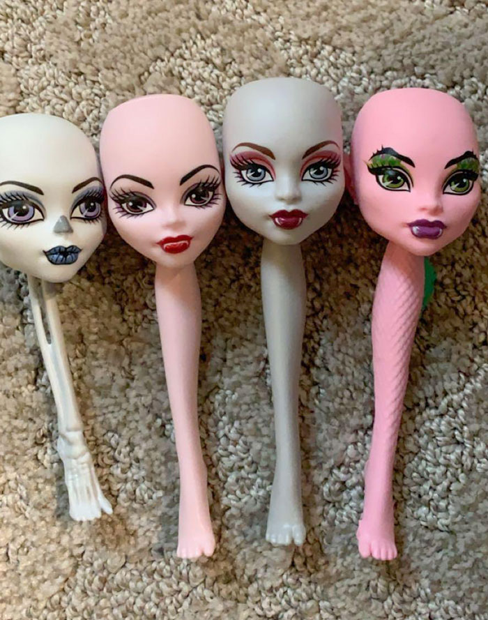 My Sister And I Used To Rip The Heads Off Of Monster High Dolls And Attach The Head To Their Calves