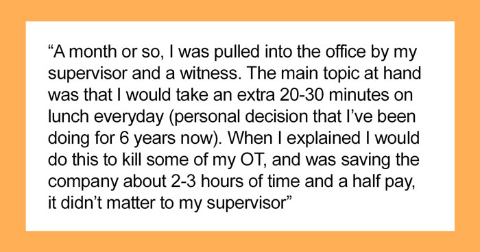 Boss Doesn’t Know This Guy Takes Longer Lunches Just To Cut Overtime, Tells Him To Work According To Schedule, Regrets It After The Next Paycheck
