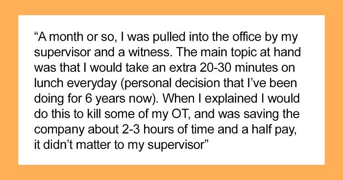 Boss Doesn’t Know This Guy Takes Longer Lunches Just To Cut Overtime, Tells Him To Work According To Schedule, Regrets It After The Next Paycheck