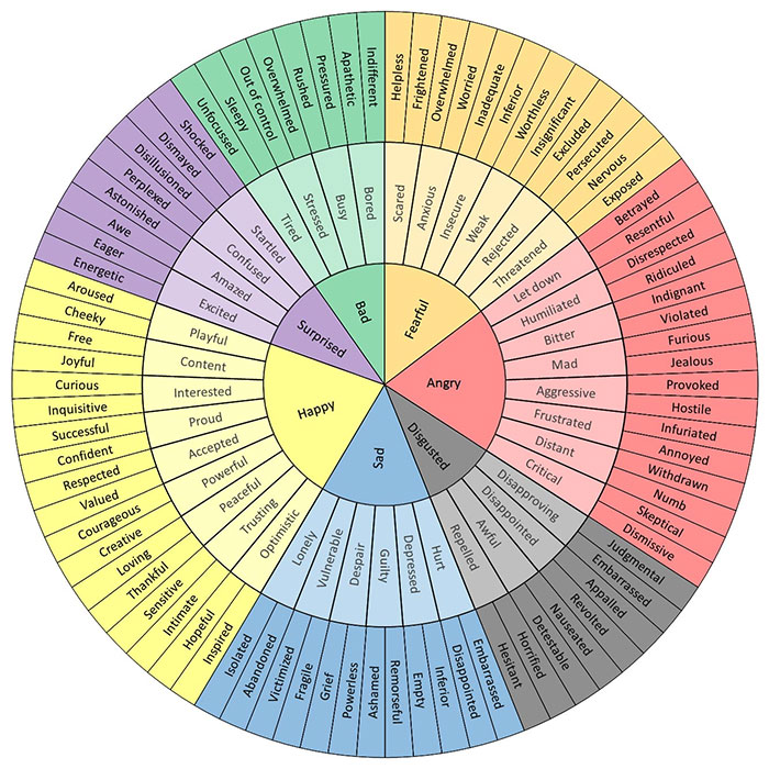 A Chart For Your Emotions. My Therapist Sent Me This, It's Pretty Cool