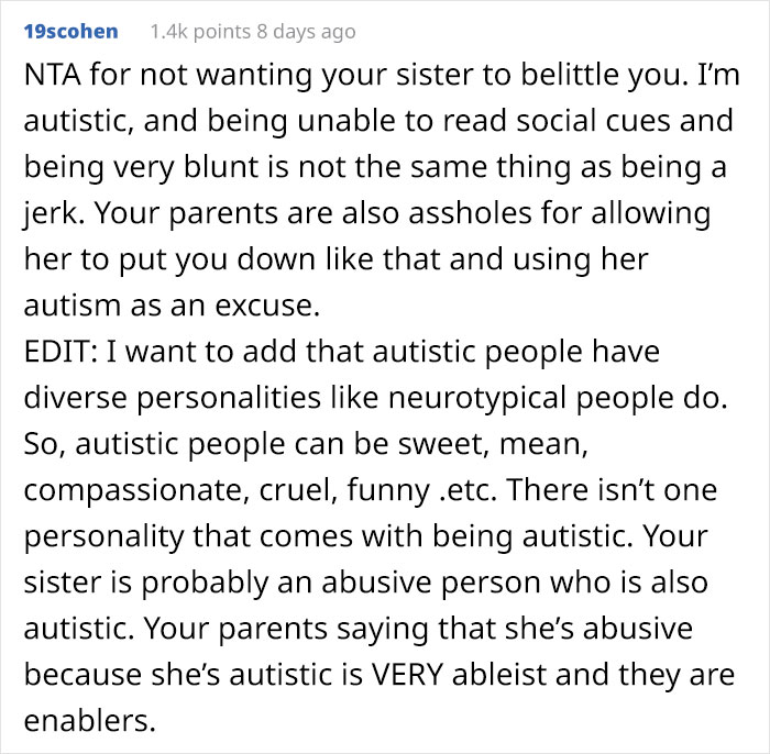 Woman Doesn't Want Autistic Sister At 'Prestigious' Art Show, Wonders If She's A Jerk Because Of It Woman Doesn't Want Autistic Sister At 'Prestigious' Art Show, Wonders If She's A Jerk Because Of It