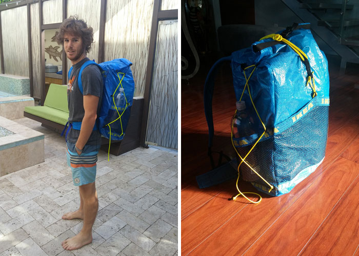 Mi mochila de campamento ultraligera de IKEA hecha con bolsas Frakta