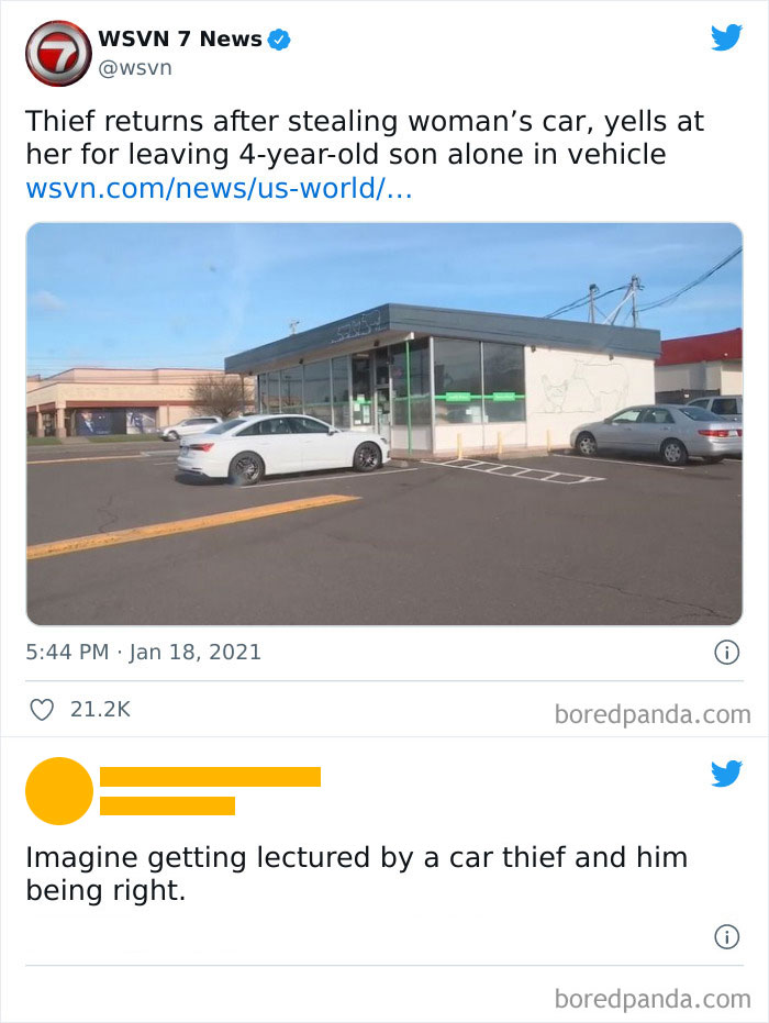Madlad Returned The Car After Stealing It. Then Yelled At The Owner For Bad Parenting