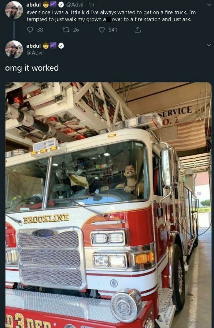 Mad Lad Walks Into Fire Station, Asks If He Can Go Into The Fire Truck, And It Works