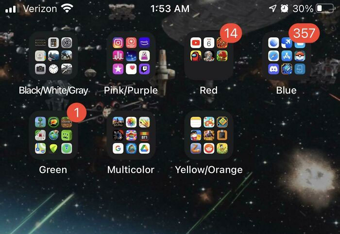 I, A Monster, Keep My Apps Organized By Color