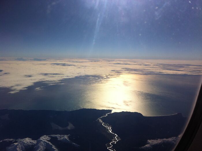 South Pacific Ocean, Flying Over North East Of South Island, New Zealand