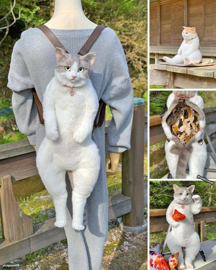 A Cat Backpack With Posable Arms And Legs!