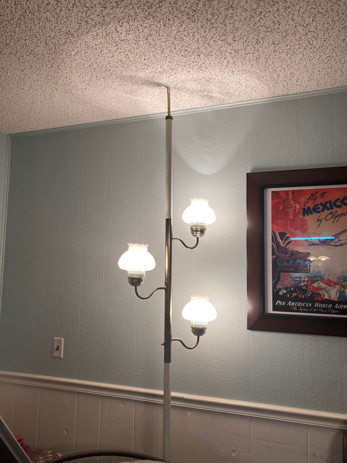 I Finally Found Something I Feel Is Worthy To Post. I’ve Been Wanting A Tension Pole Lamp Like My Grandmother Had, But They Aren’t Common And Usually Pricey. Today I Found This Beauty For $40 At A Flea Market