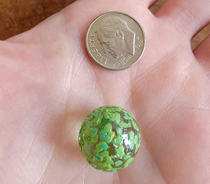 Witt! Fairy Orb? I Found This After A Few Days Of Heavy Rain On A Non-Public Trail That I Walk Frequently. It Seems To Be Glass And Hallow... Not Heavy Like A Marble. The Green Parts Are Raised