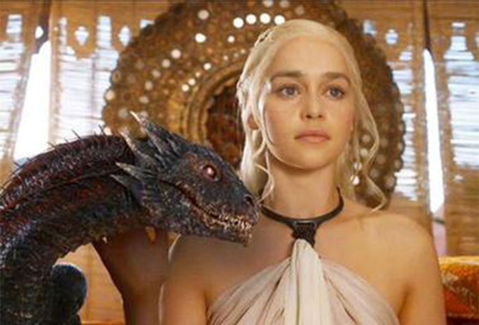 Khaleesi from Game Of Thrones with dragon 