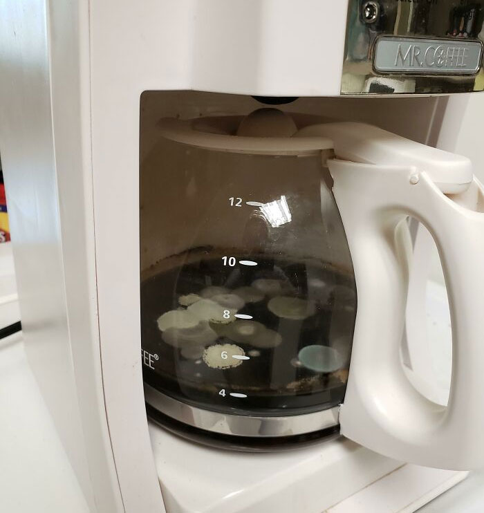 A Coffee Pot That I Discovered In A Coworker's Office. Wonder What The Inside Is Like At This Point
