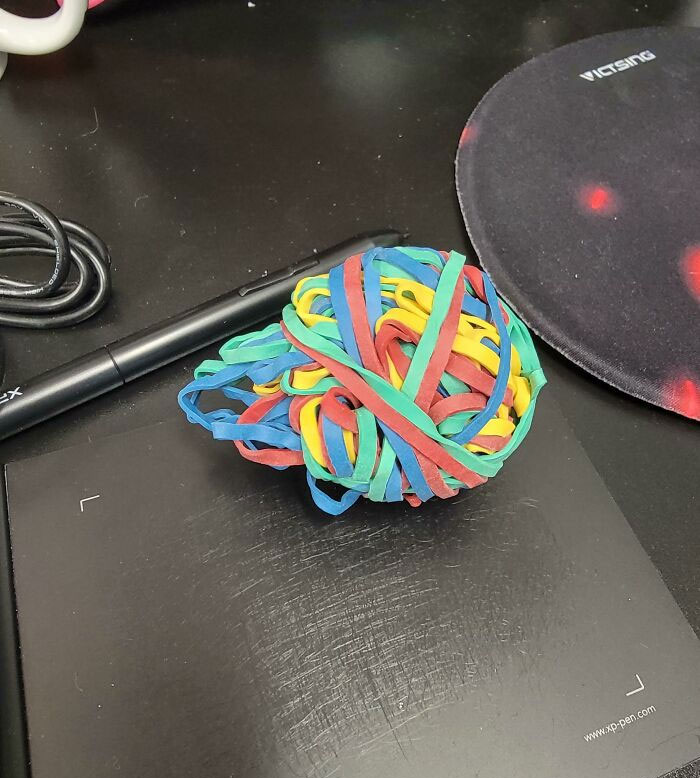 I've Had This Rubber Band Ball For 6 Years, Carefully Preserving Its Shape By Removing One Band At A Time. I Let A Colleague Borrow It For One Day, And She Destroyed It