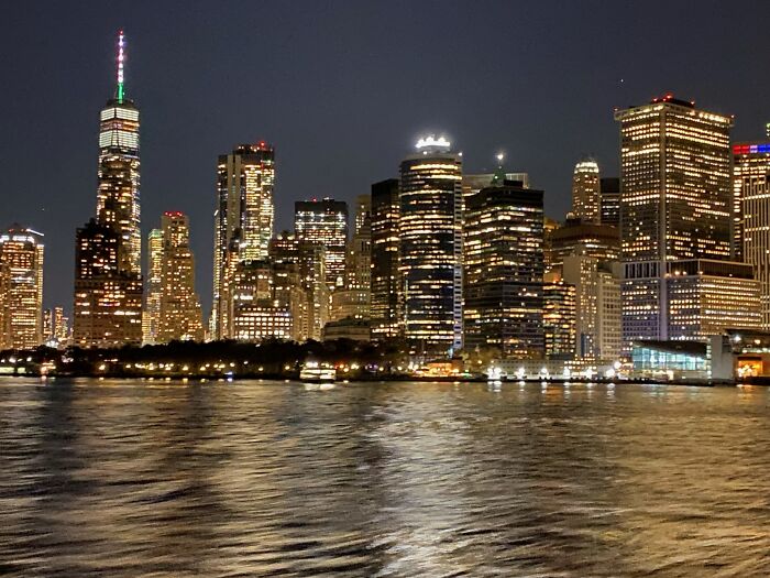 New York City Skyline From The Staten Island Ferry