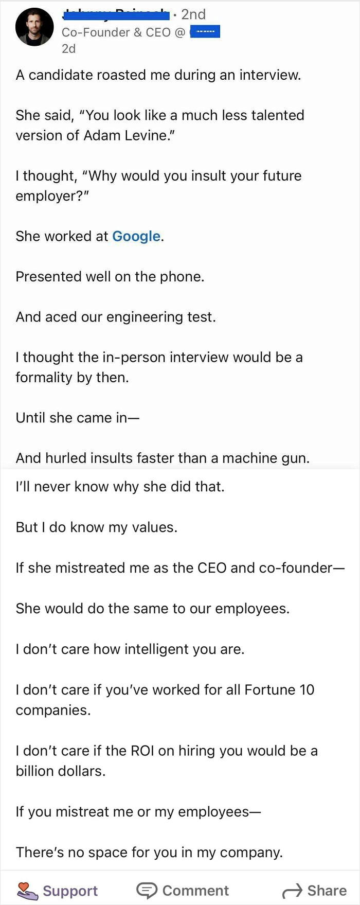 CEO Takes A Candidate’s Joke Wrong, Gives Speech About It Online