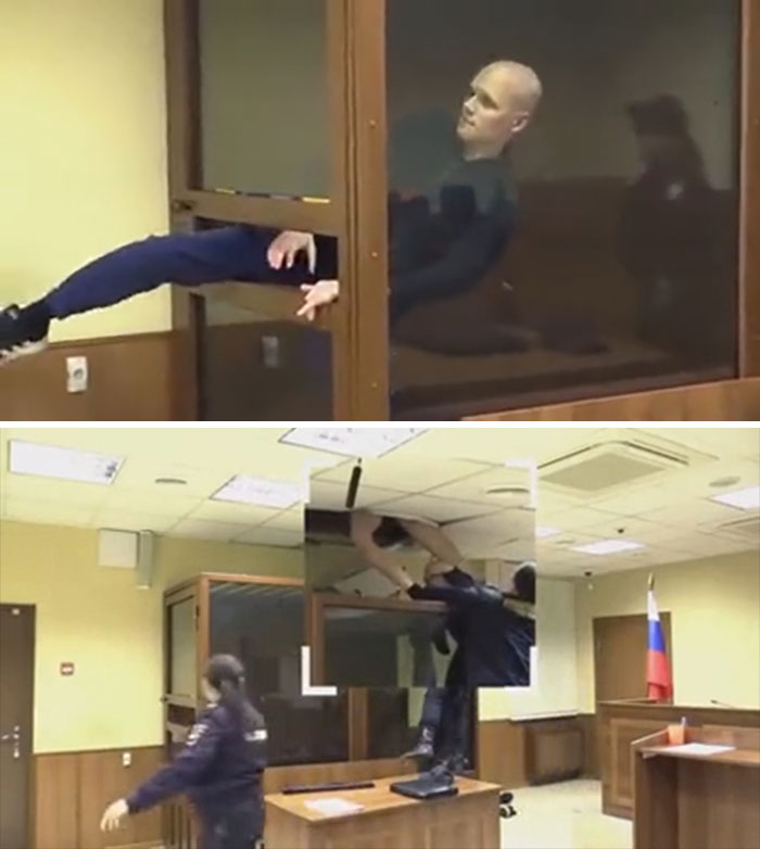 Russian Killer Tries To Escape From Court... In A Stupid, Funny Manner