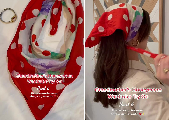 Woman Goes Viral After Trying On Grandma’s 1950s Honeymoon Outfits
