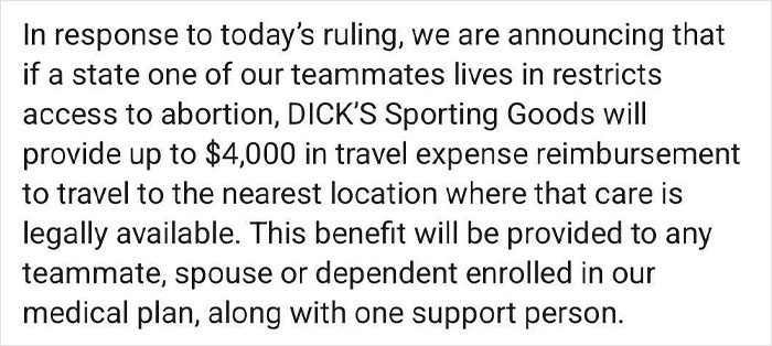 Sporting Goods CEO Goes Viral After Announcing Travel Expense Reimbursement For Employees Seeking Abortions Sporting Goods CEO Goes Viral After Announcing Travel Expense Reimbursement For Employees Seeking Abortions