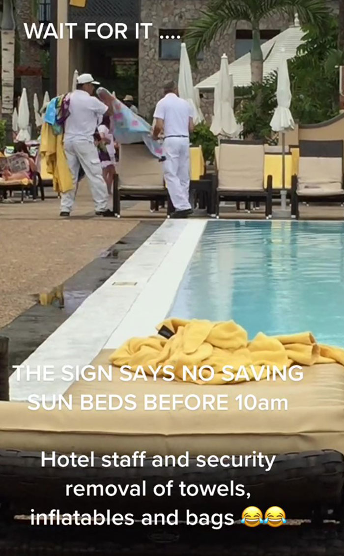 Video showing staff at 5-star resort in Tenerife taking away towels from those blocking tanning beds in the early morning sparks an online debate