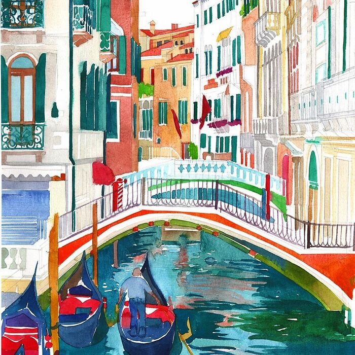 I Show The Beauty Of Venice With My Watercolor Paintings